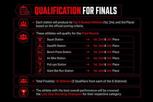 Infographic: men's giant bat run station rules